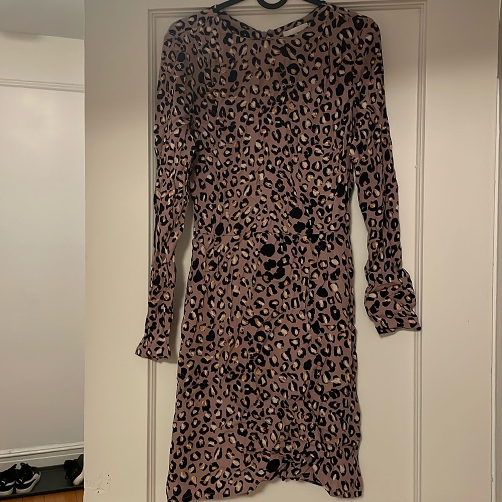 Mini skater dress purple leopard h&m